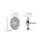 Oval Halo Diamond Stud Earring