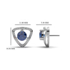 Trillion-Cut Blue Sapphire Stud