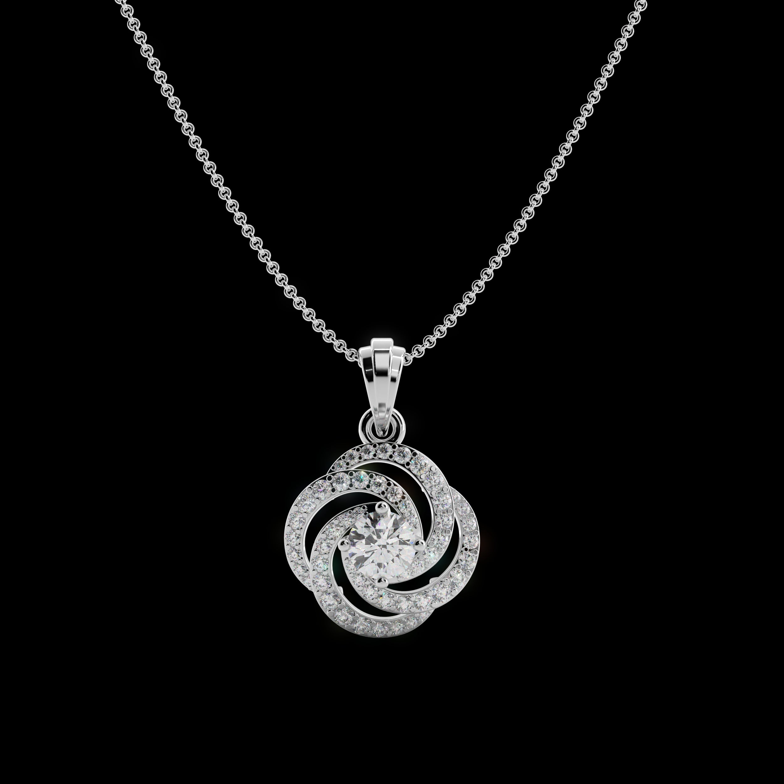 Ripple Bloom Silver Pendant