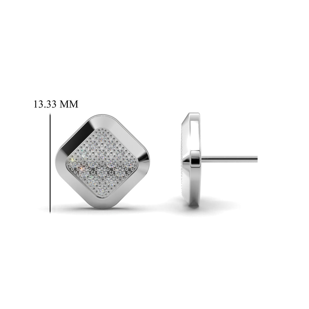 Classic Edge Silver Stud Earring
