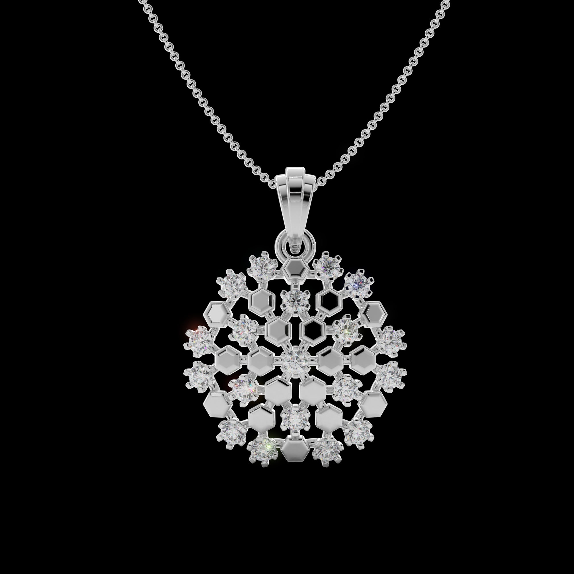 Snowflake Motif Silver Pendant