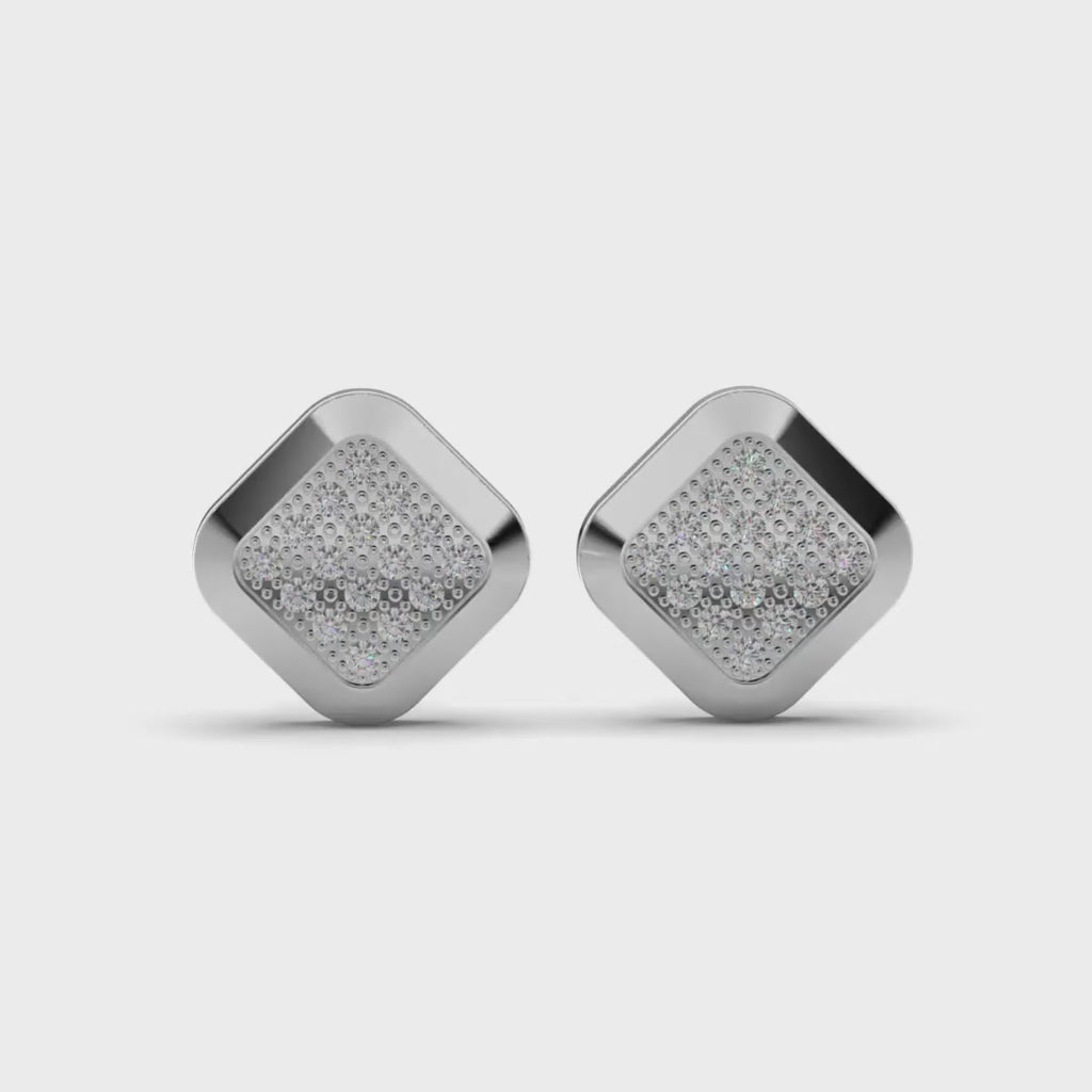 Classic Edge Silver Stud Earring