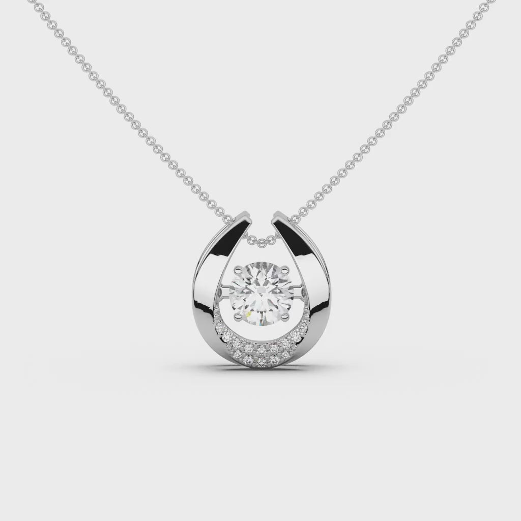 Horseshoe Shaped Diamond Pendant