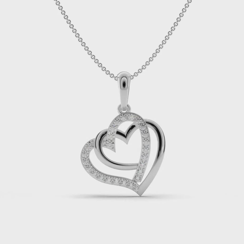 Intertwined Heart Silver Pendant