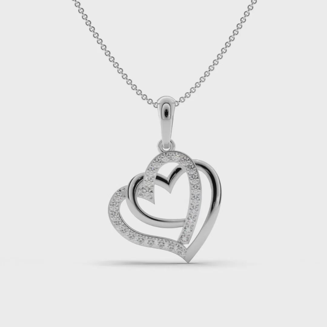 Intertwined Heart Silver Pendant