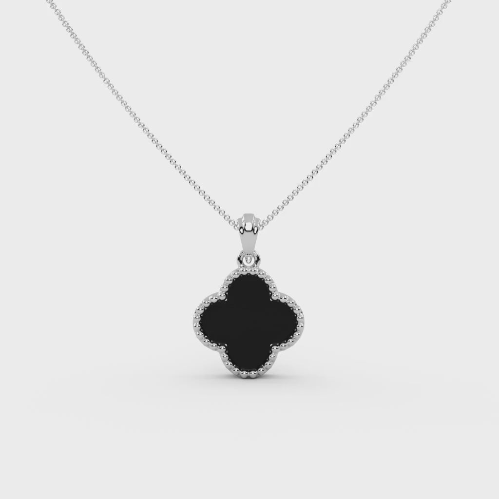 Clover Black Onyx Pendant