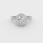 Micro Pave Halo Engagement Ring