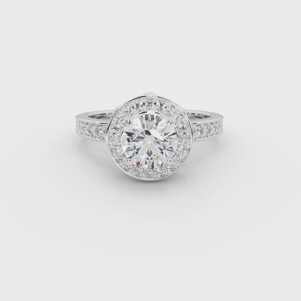 Micro Pave Halo Engagement Ring