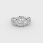 Tri Stone Halo Cocktail Ring