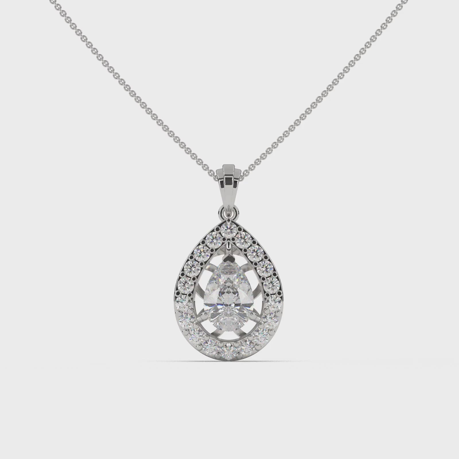 Peardrop Solitaire Diamond Pendant