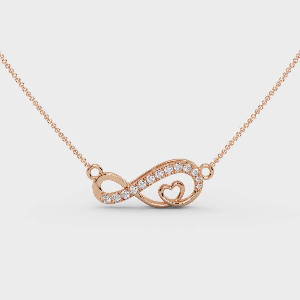 Sparkling Heart Infinity Pendant