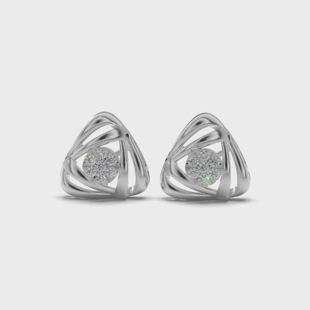 Triangular Sleek Diamond Stud