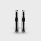 Single Line Huggie Hoop Silver Earrings 17mm