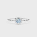 Aquamarine Floral Cluster Silver Bracelet