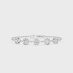 Sparkler Bazel-Set Silver Bracelet