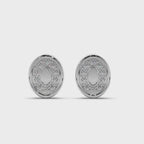 Oval Halo Diamond Stud Earring