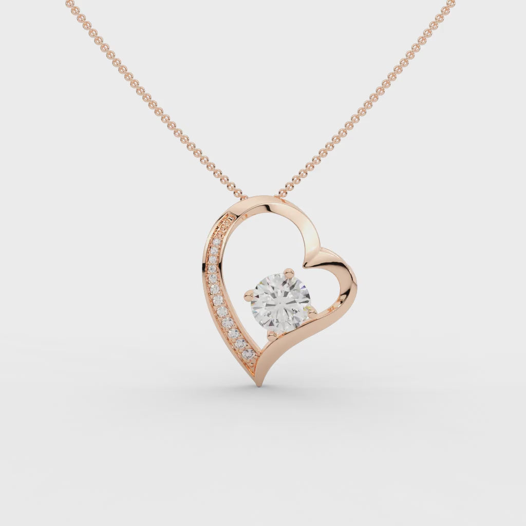 Careen Heart Solitaire Pendant