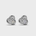 Swirl Element Solitaire Stud Earrings