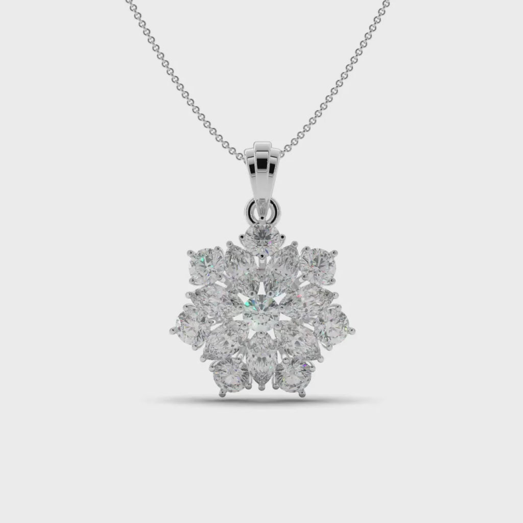 Cluster Floret Silver Pendant