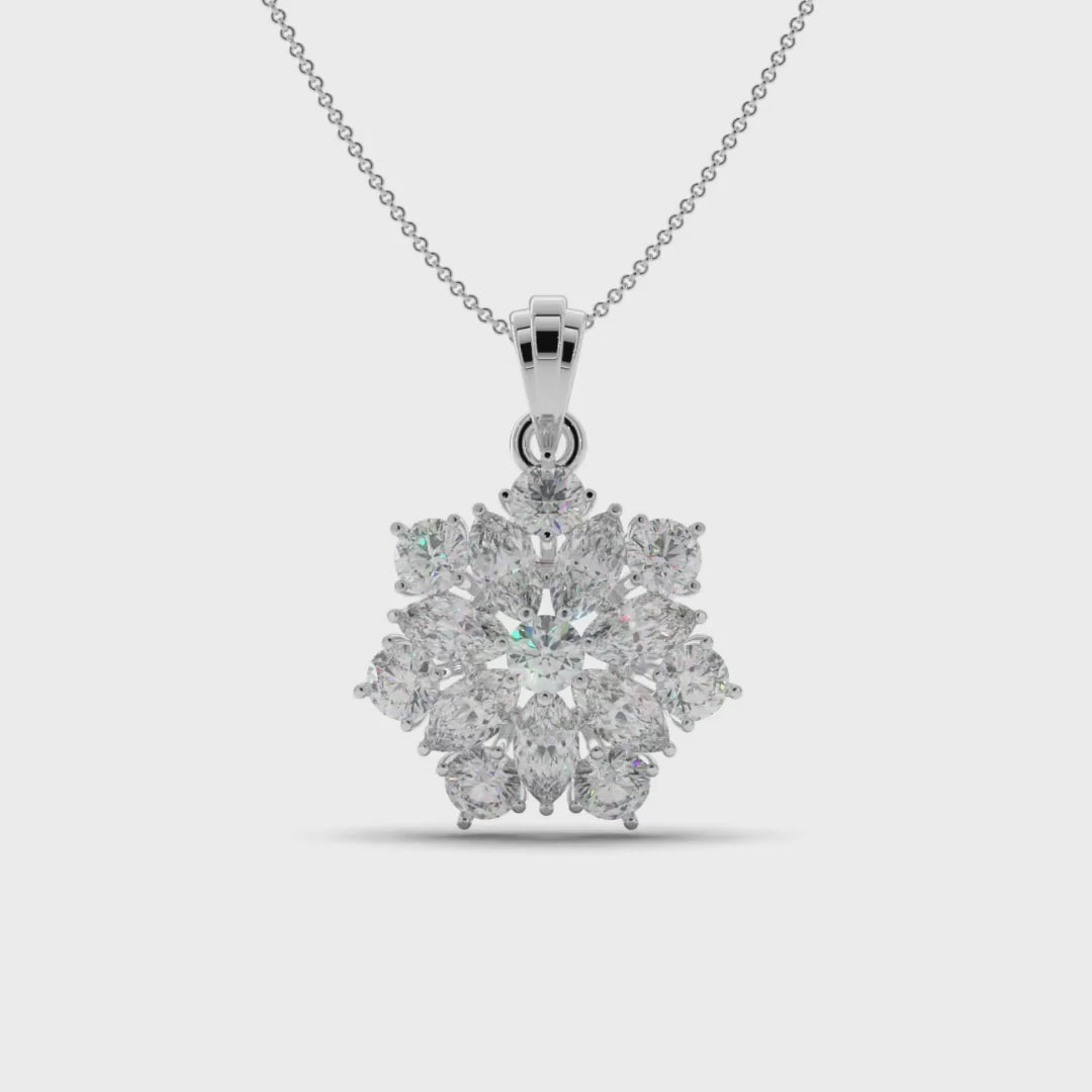 Cluster Floret Silver Pendant