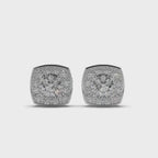 Cushion Cut Halo  Stud Earrings
