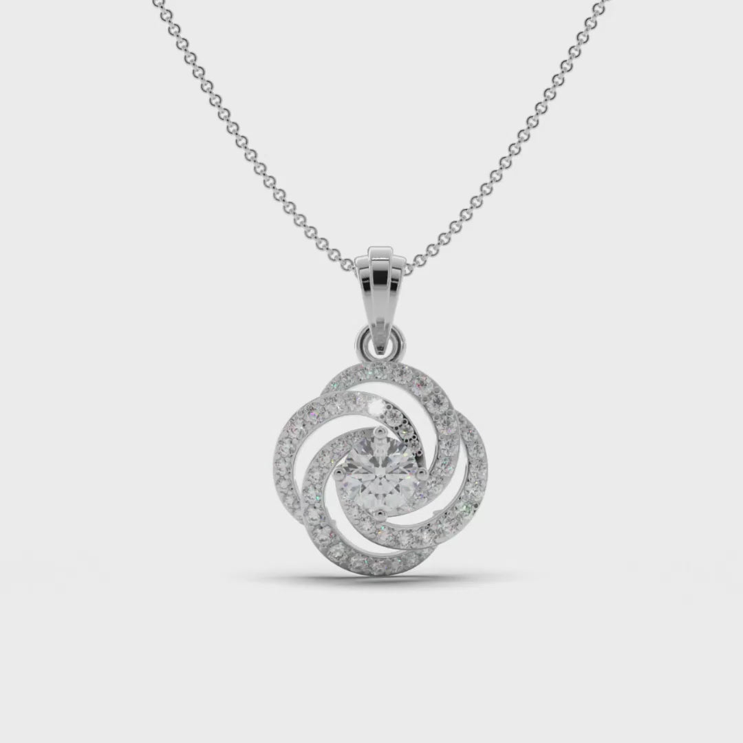 Ripple Bloom Silver Pendant-RJCP1035S
