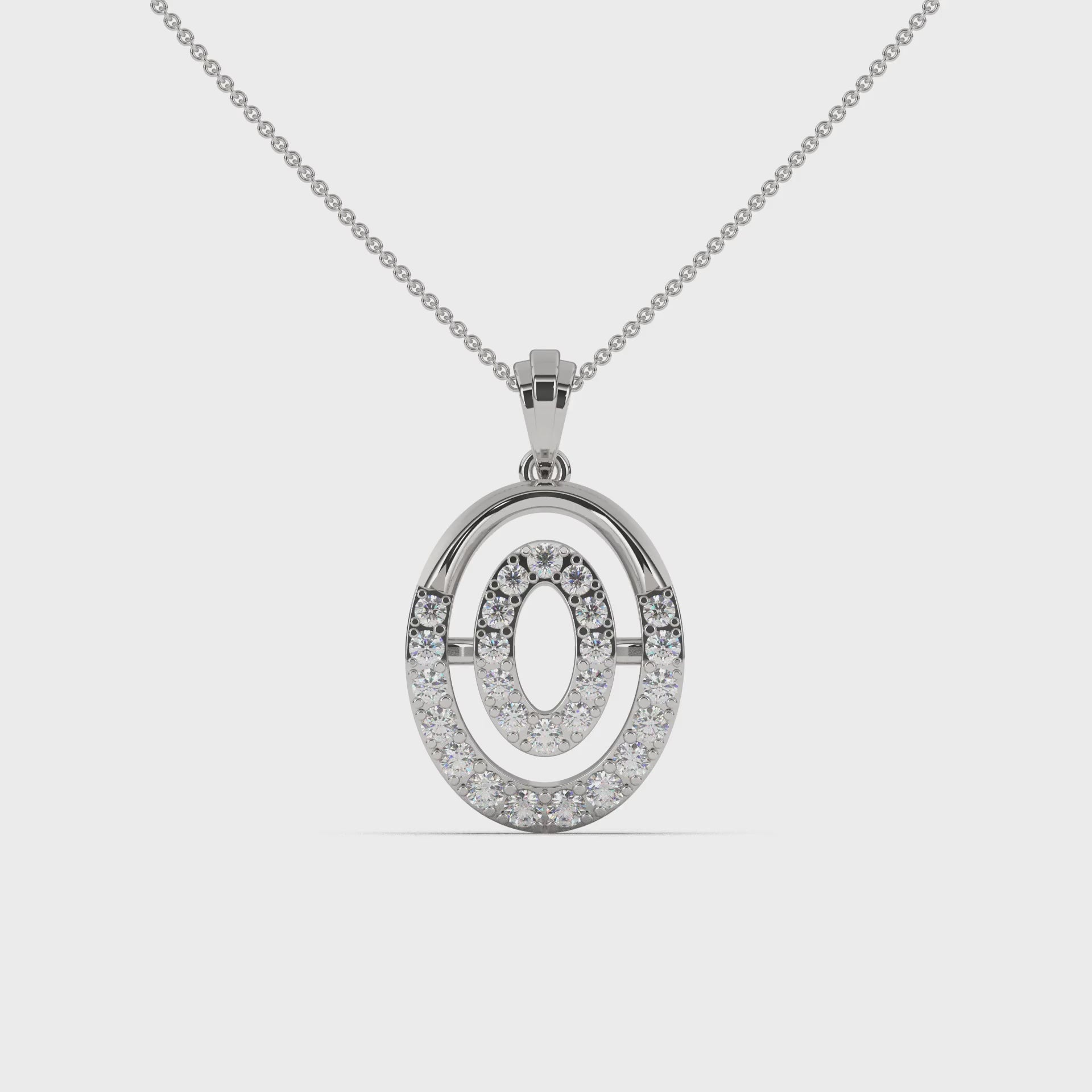 Elliptic Diamond Pendant