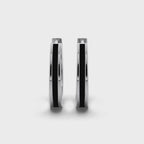 Single Line Huggie Hoop Silver Earrings 15mm