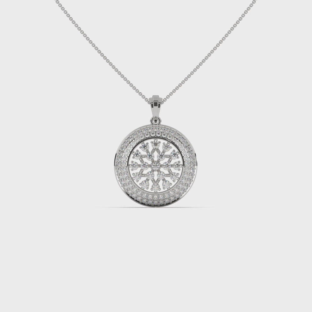 Chamfer Round Pave Pendant