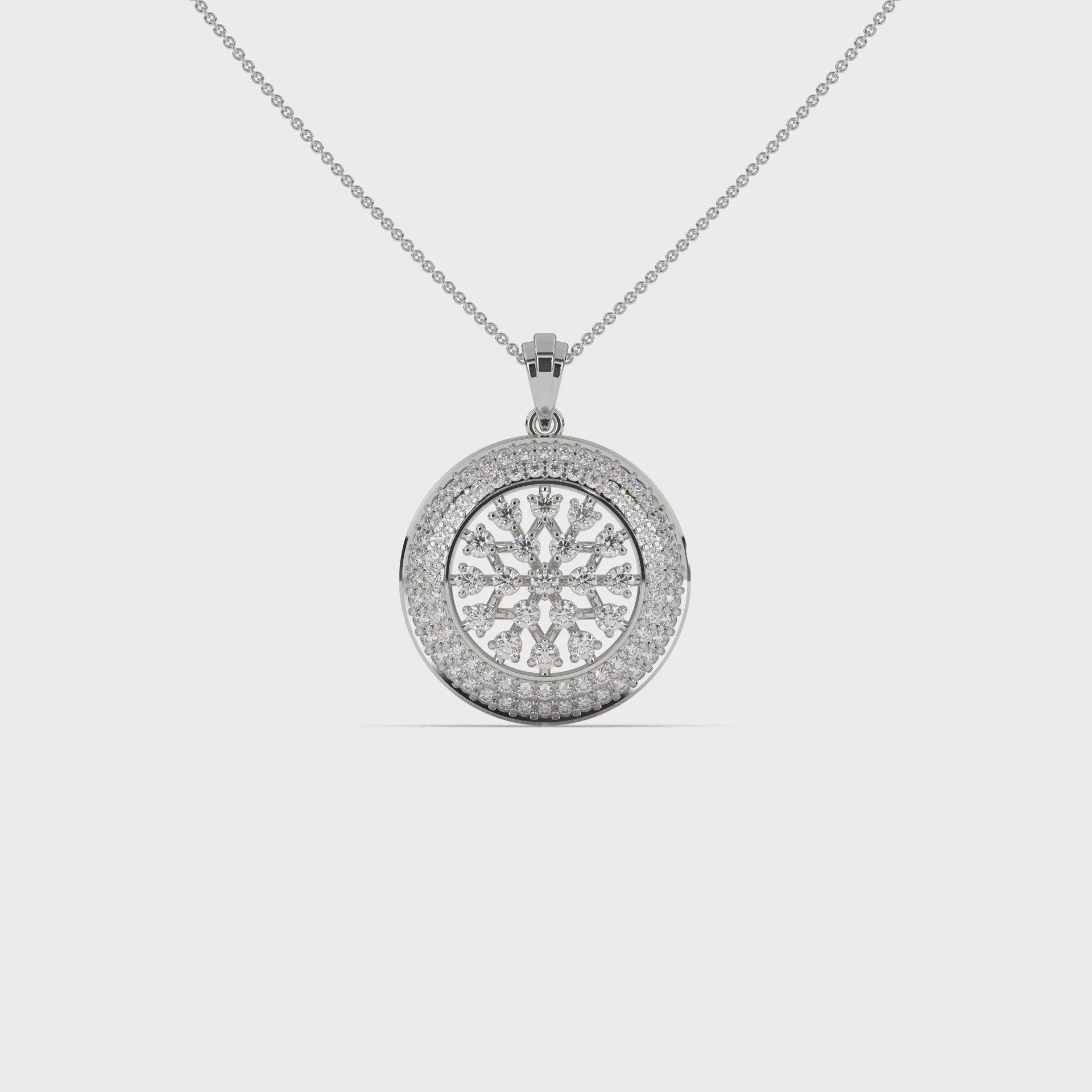 Chamfer Round Pave Pendant