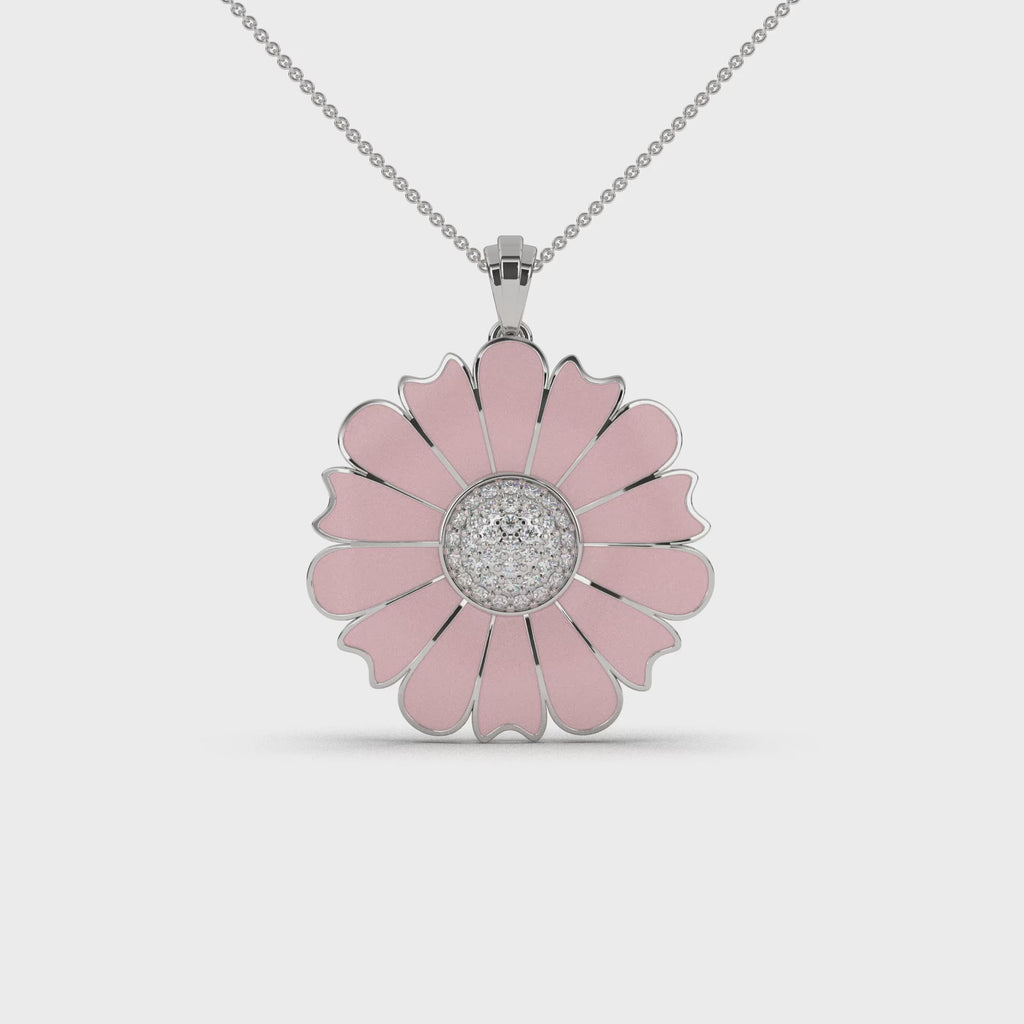 Pink Daisies Flower Pendant