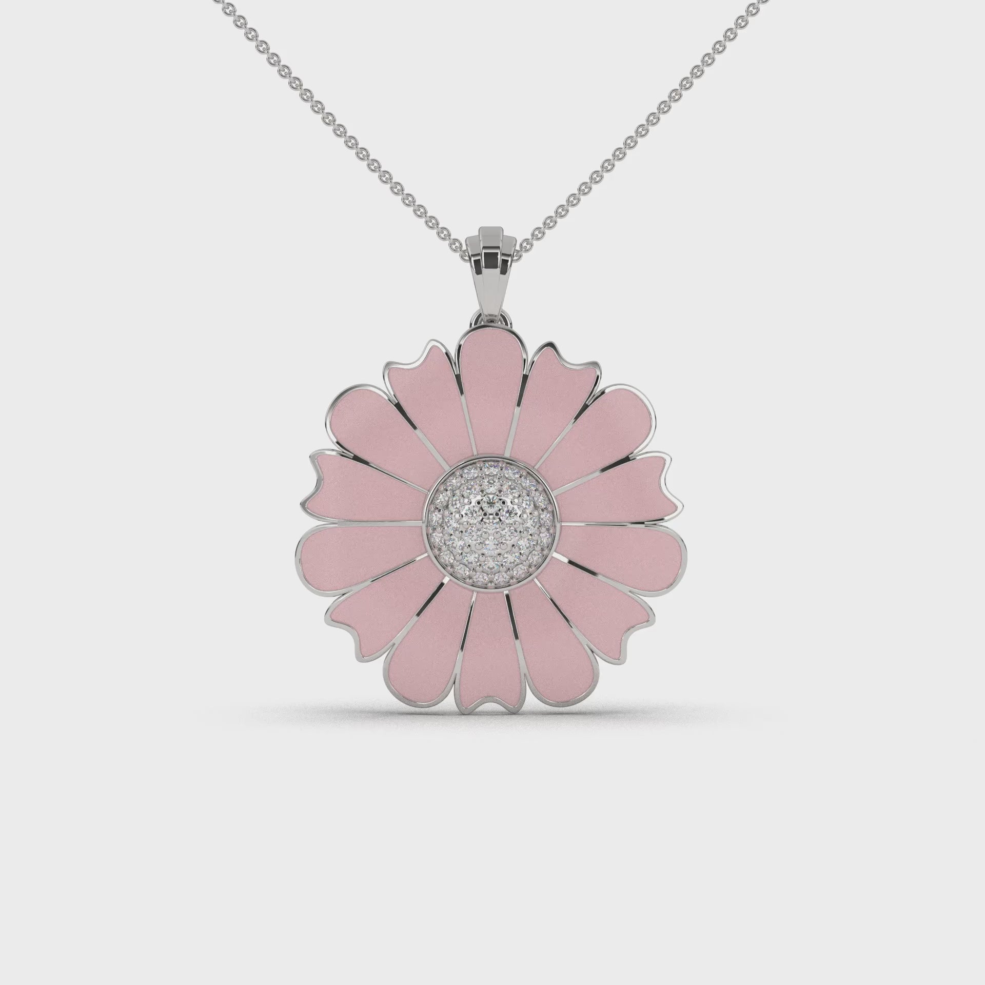 Pink Daisies Flower Pendant