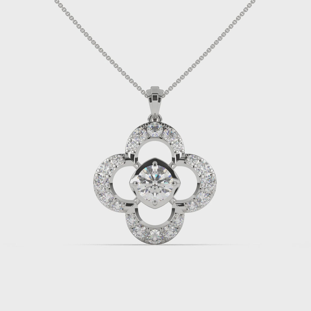 Solitaire Clover-Shaped Pendant