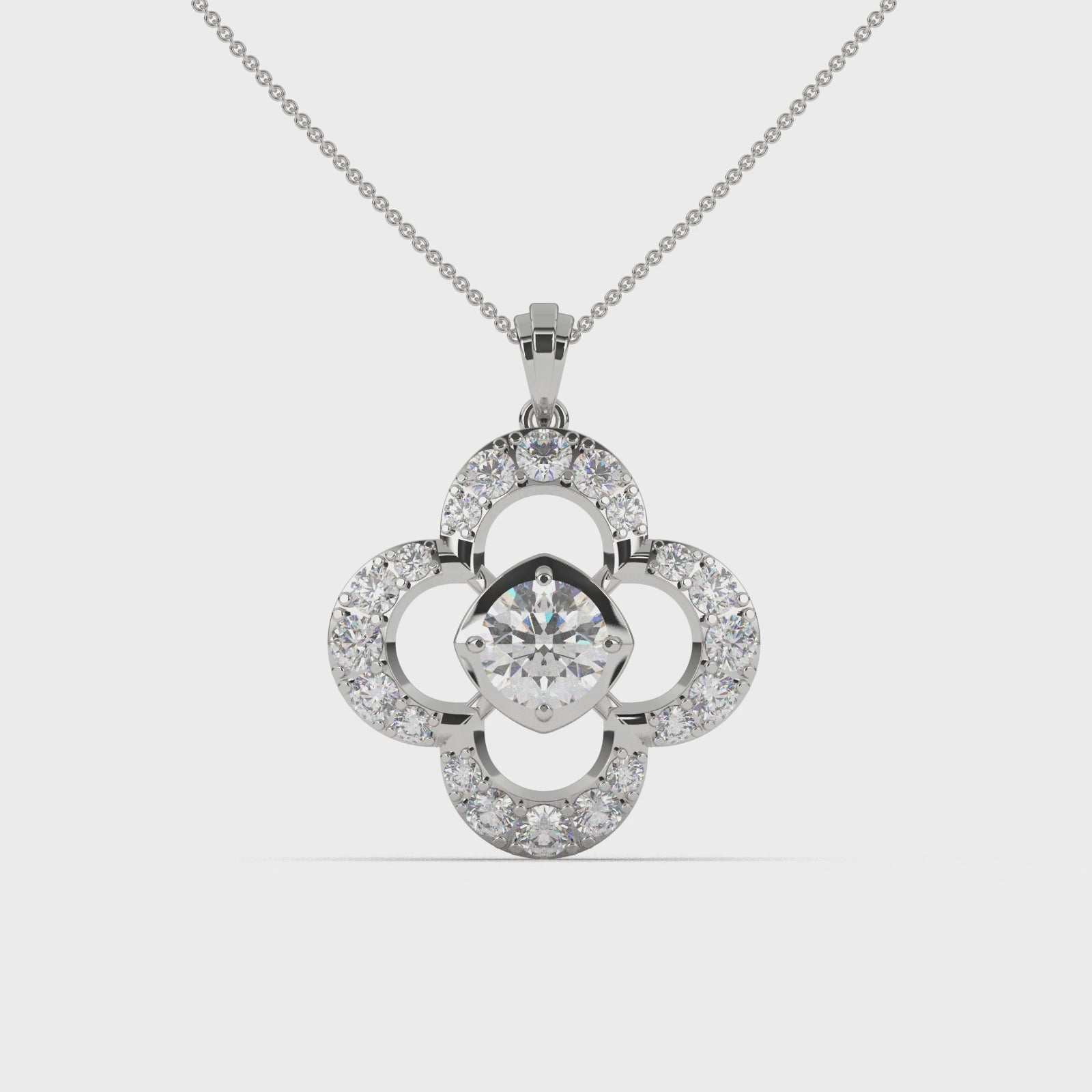 Solitaire Clover-Shaped Pendant