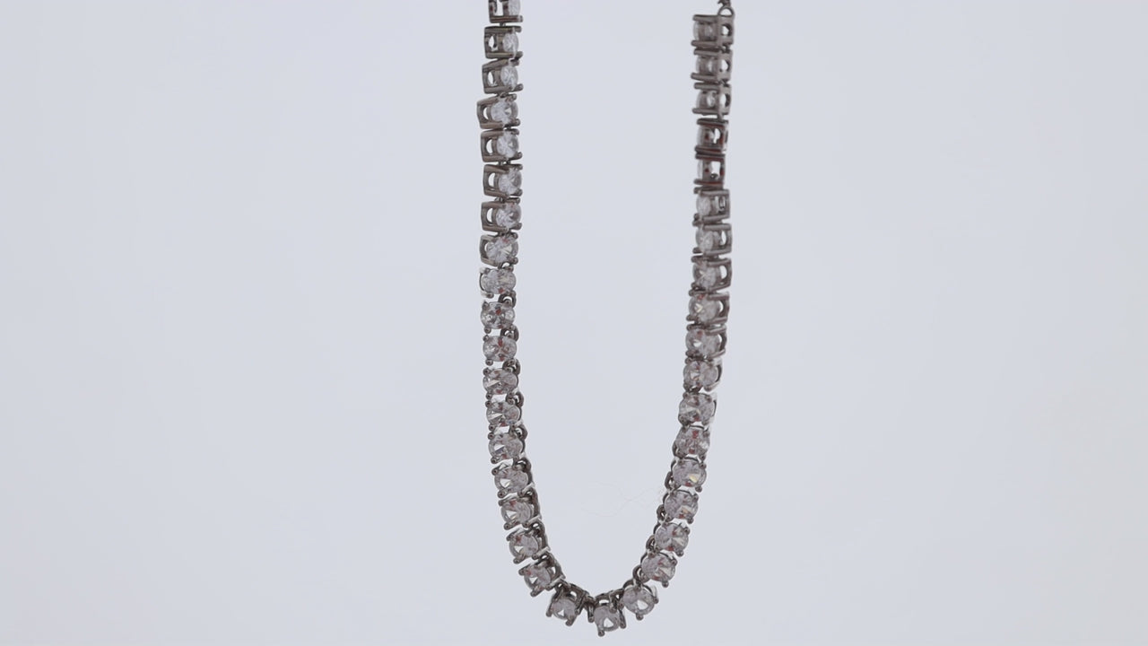 Classic Solitaire Silver Neckless Set
