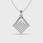 Geometric Square Silver Pendant