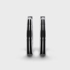 Double Line Huggie Hoop Silver Earrings 17mm