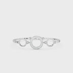 Trio-Circle Link Silver Bracelet