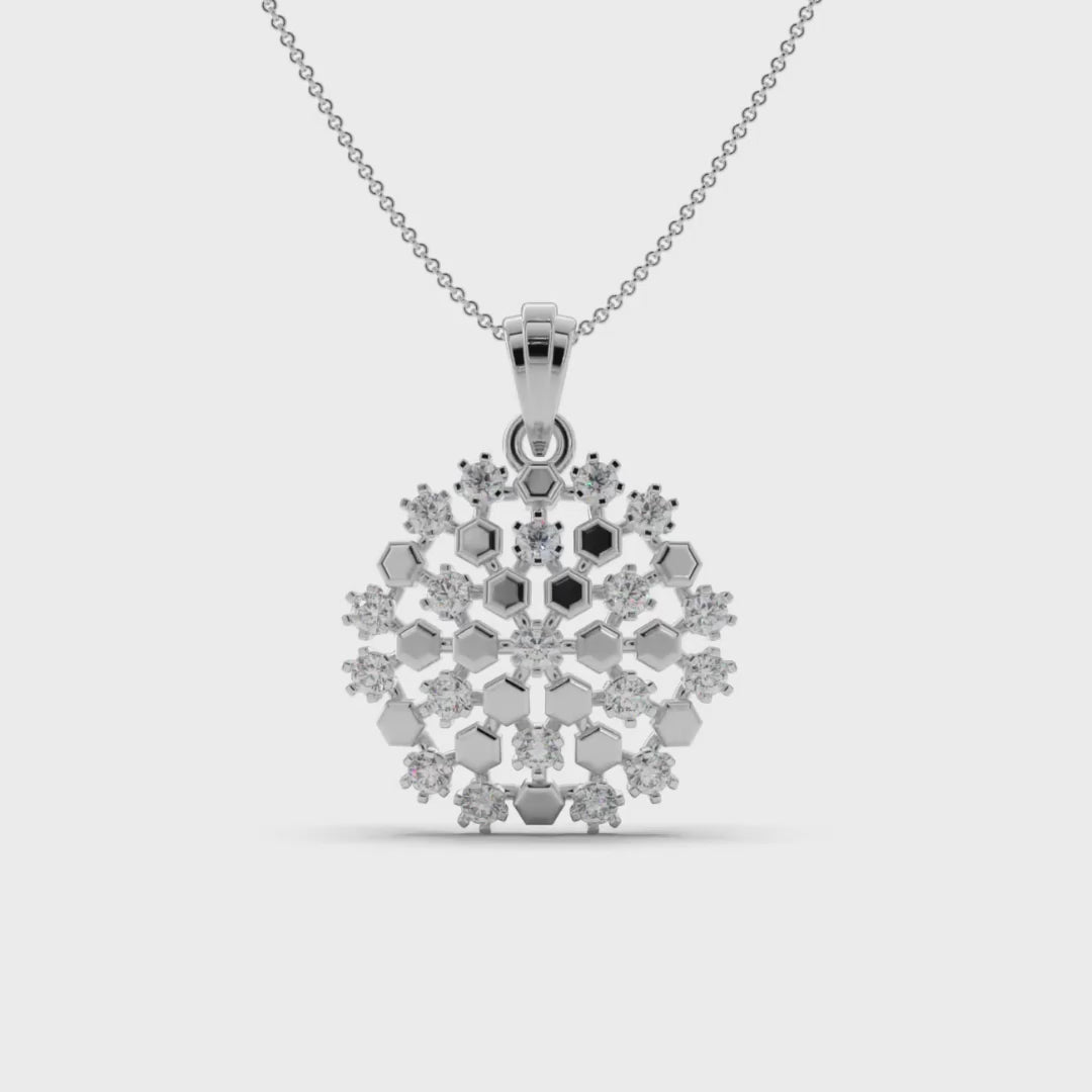 Snowflake Motif Silver Pendant