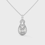 Load and play video in Gallery viewer, Oval Solitaire Infinity Knot Pendant
