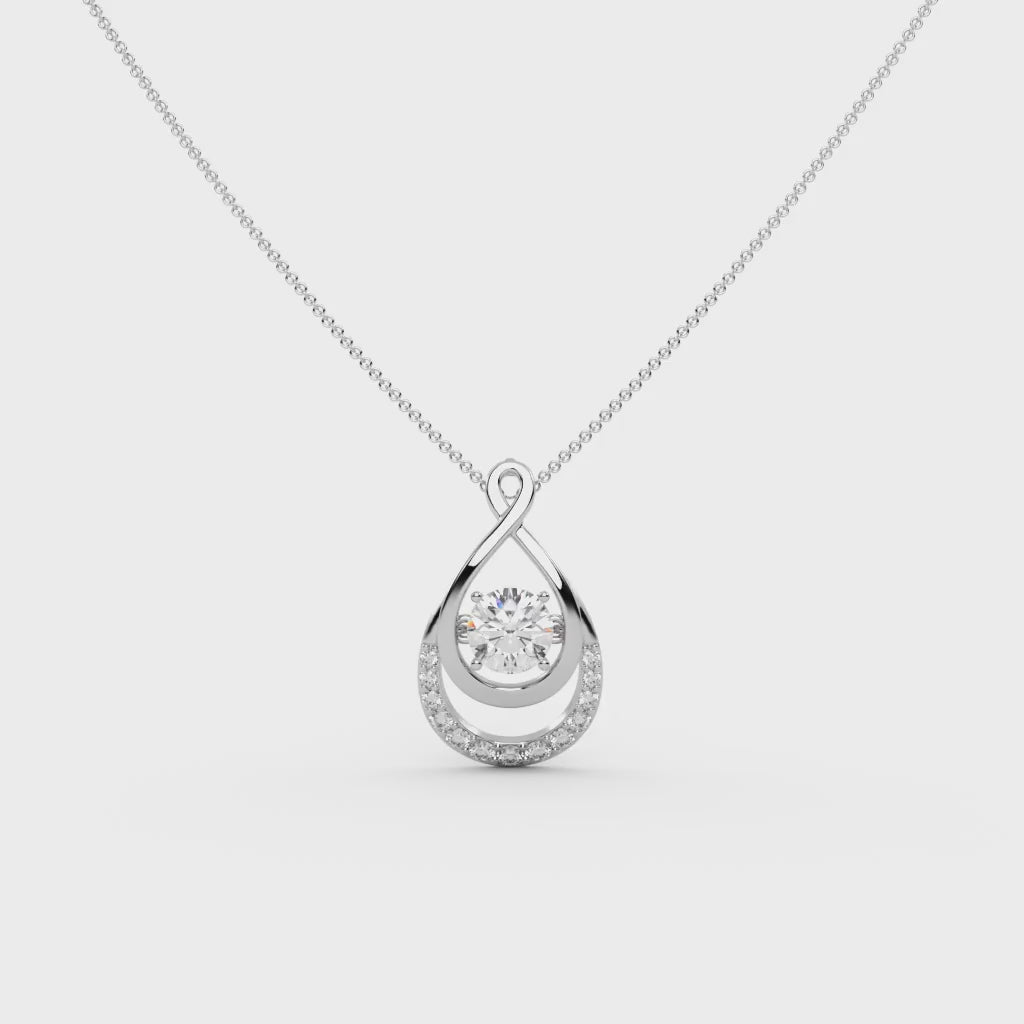 Dancing Solitaire Infinity Pendant