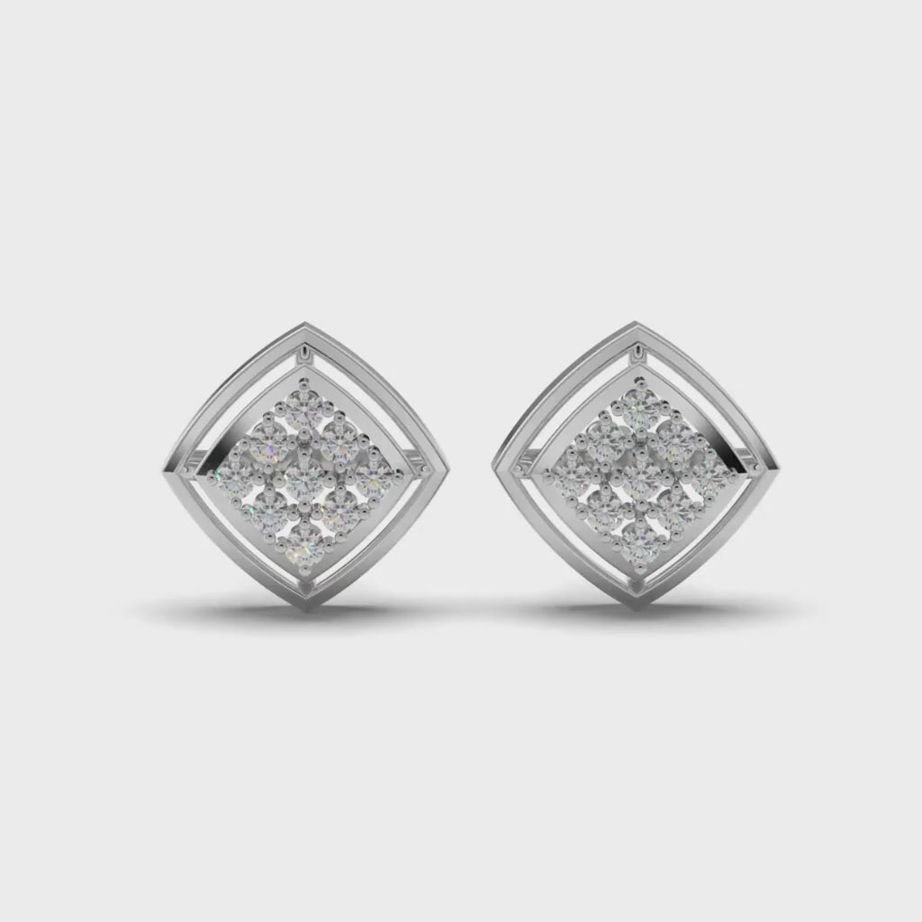 Twin Cluster Silver Studs Earring